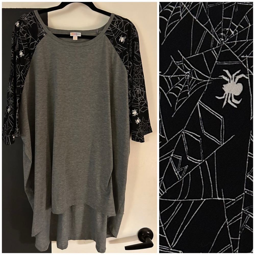 LuLaRoe 3x Irma Tunic Halloween Spider Spiderweb XXXL